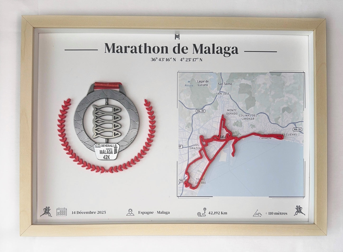 2025 — Marathon de Malaga — Cadre Médaille